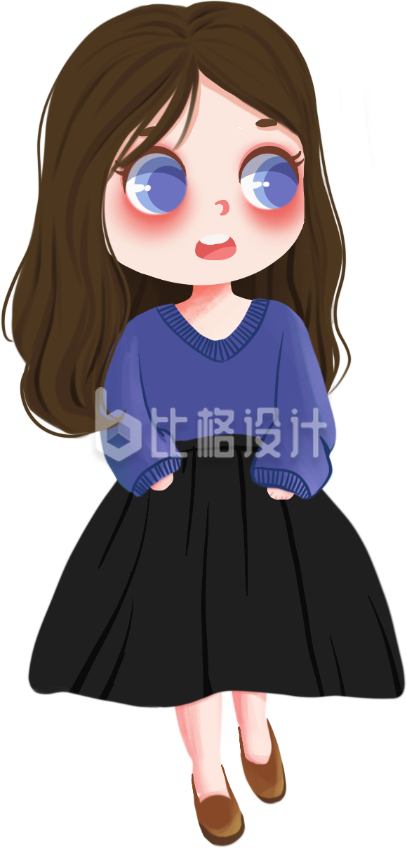 可爱的小女生插画