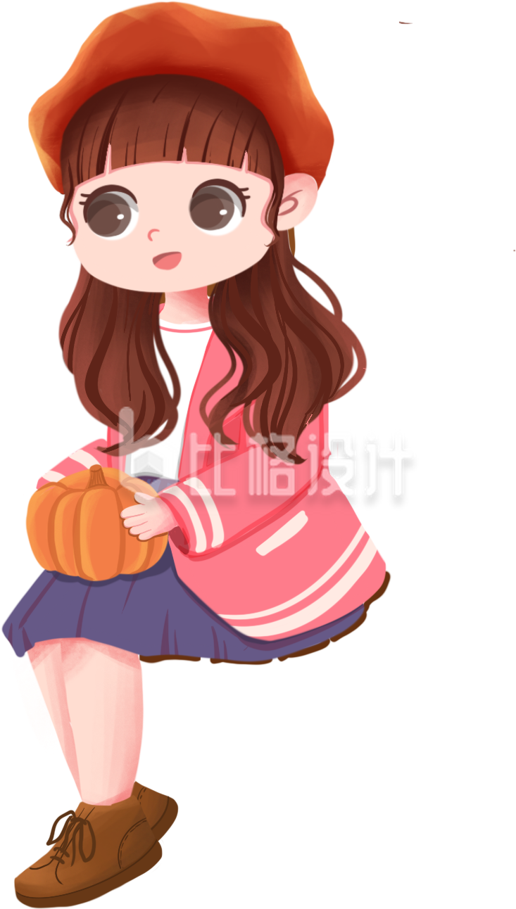 可爱的小女生插画