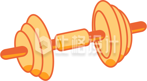 哑铃插画手绘