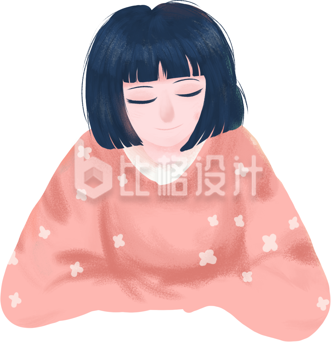 手绘老师女孩插画