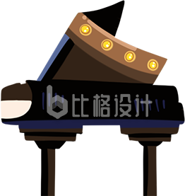 钢琴手绘插画