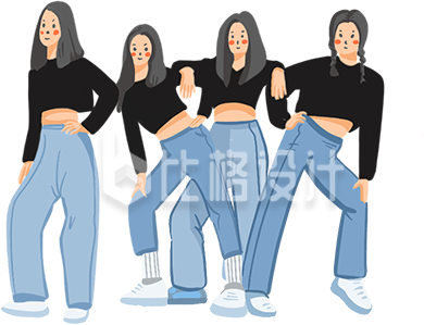 跳舞摆造型的小女孩