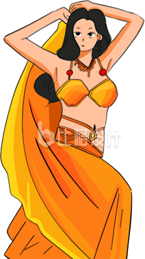跳舞的小姐姐插画手绘