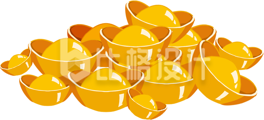 大金元宝手绘插画