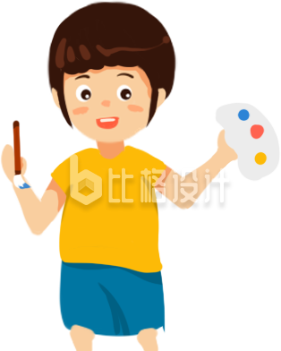 会画画的小男生插画