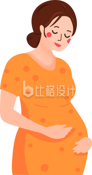 怀孕的妈妈插画手绘