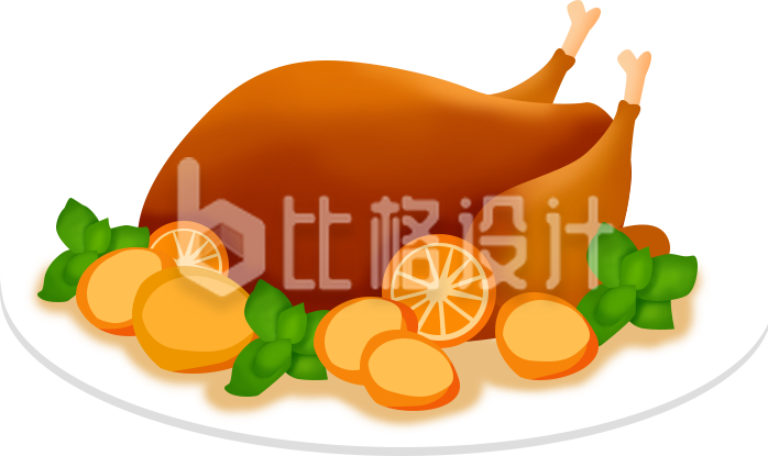 鸡腿插画手绘