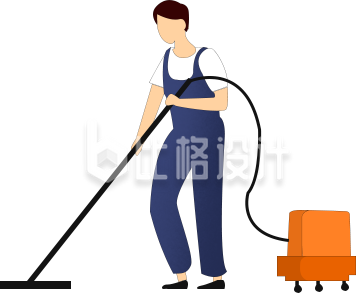 保洁插画手绘