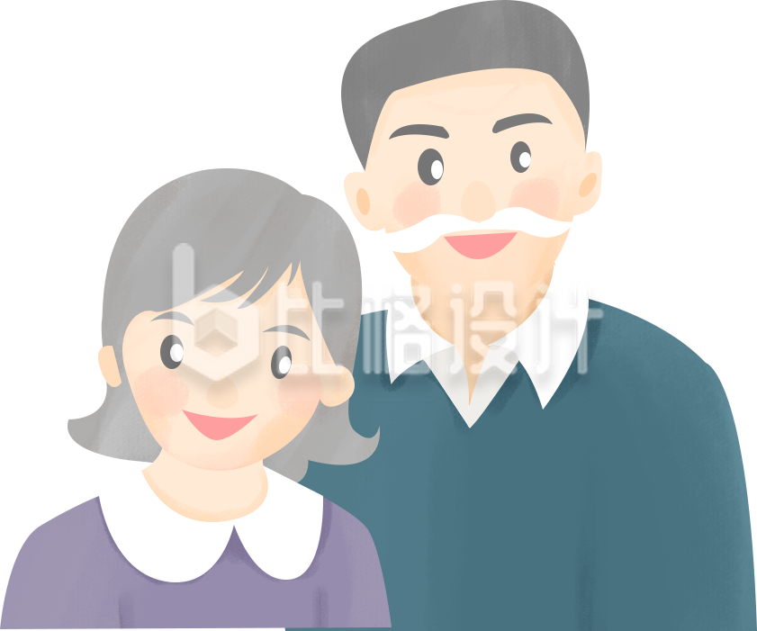 老人插画手绘
