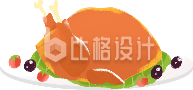 鸡肉美食插画