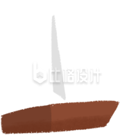 手绘帆船
