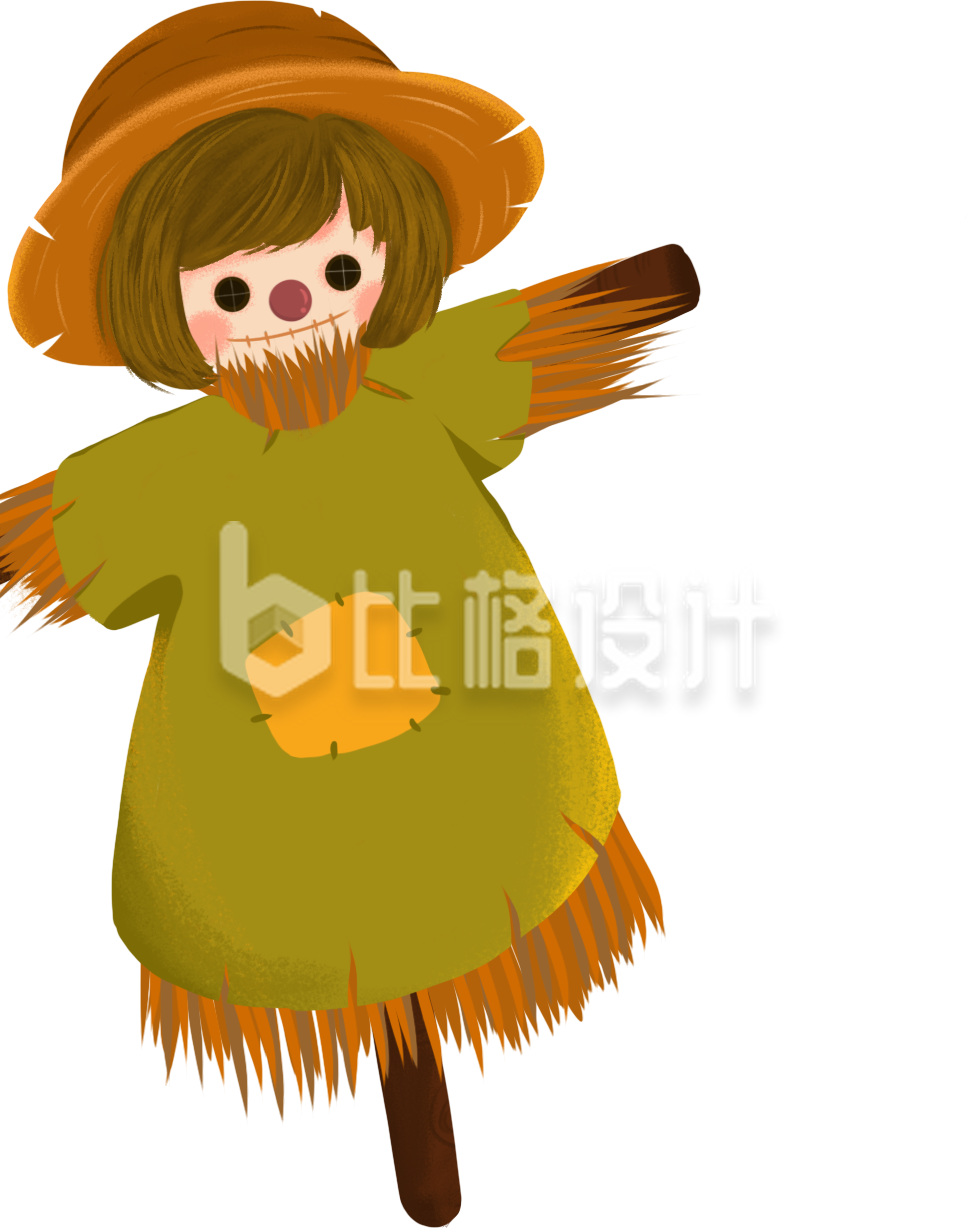 手绘稻草人