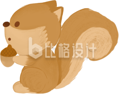 手绘小松鼠
