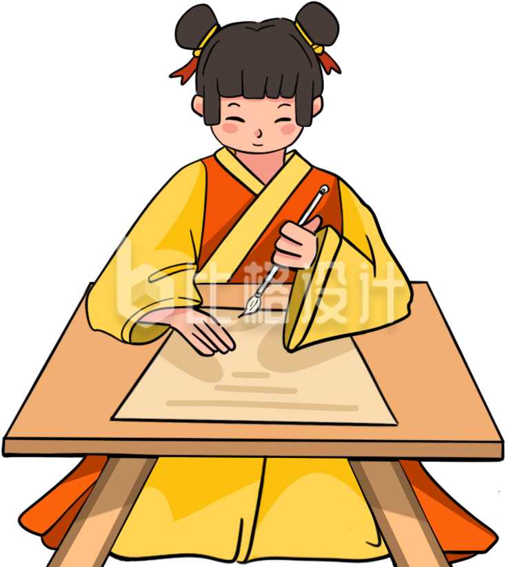 小朋友学习写字插画手绘
