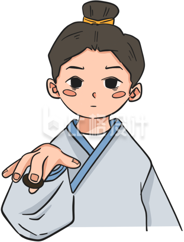 围棋少年插画手绘