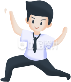 可爱的小男生插画手绘