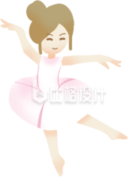 跳芭蕾的小女神插画手绘