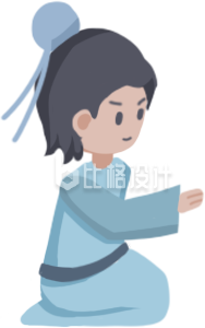 围棋少年手绘插画