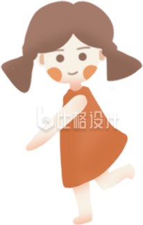 可爱阿小姑娘插画手绘