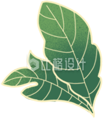 国潮风手绘叶子