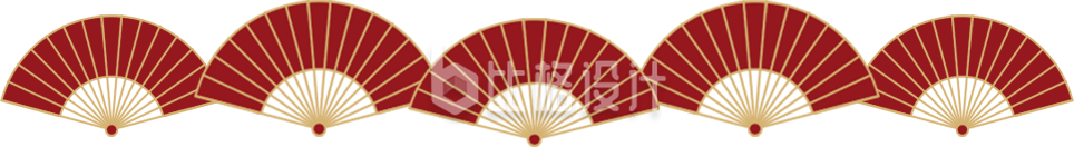 中国风红色扇子