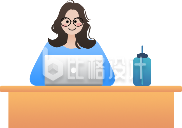 学习办公的小姐姐