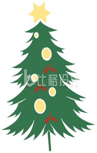 圣诞树插画手绘