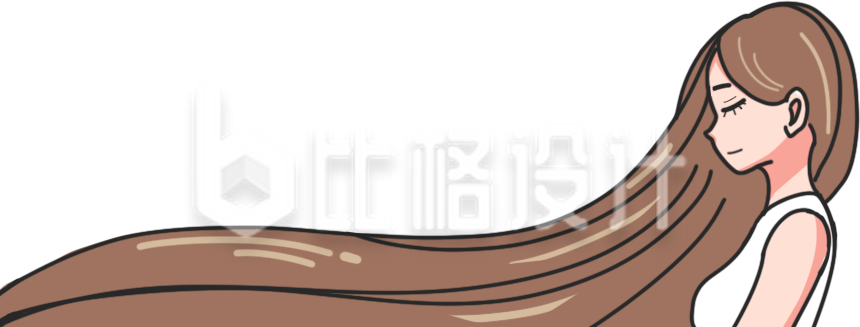 长头发的小姐姐手绘