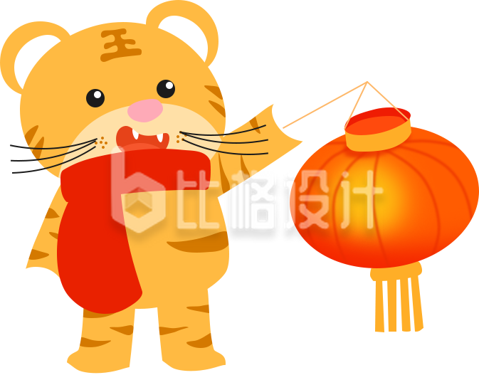 可爱的小老虎插画手绘