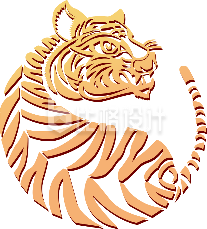老虎手绘插画