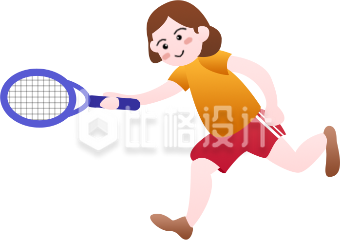 运动的小女插画手绘