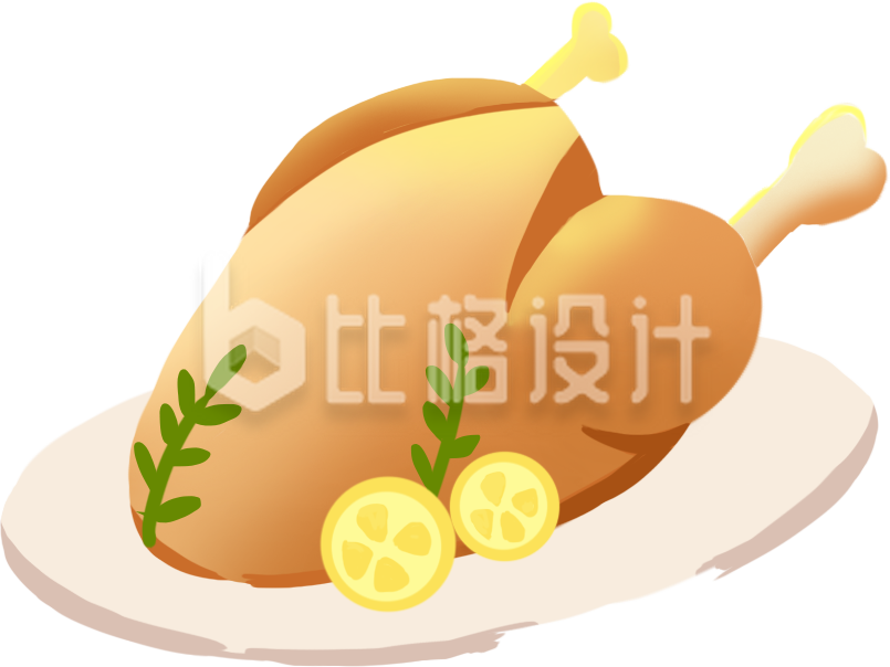 鸡肉烤肉插画