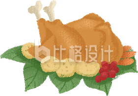 美食烤肉插画
