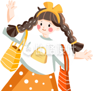 可爱的小姑娘插画