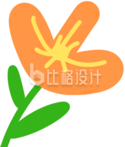 一朵漂亮的小花手绘插画