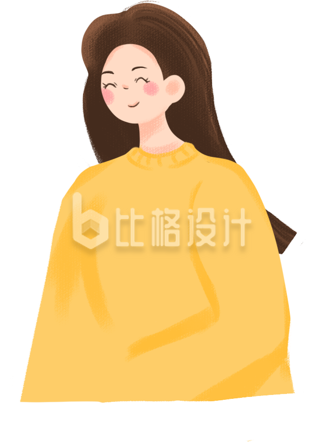 可爱的小姑娘手绘