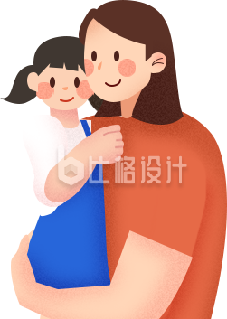 母女手绘插画