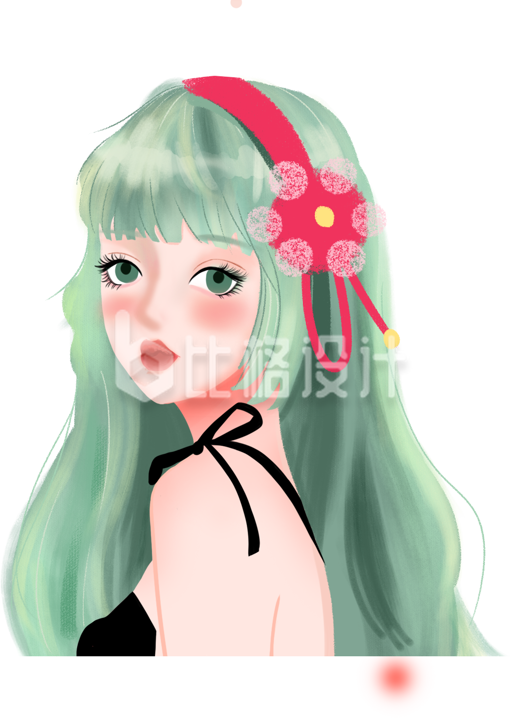 漂漂亮亮的小姐姐手绘插画