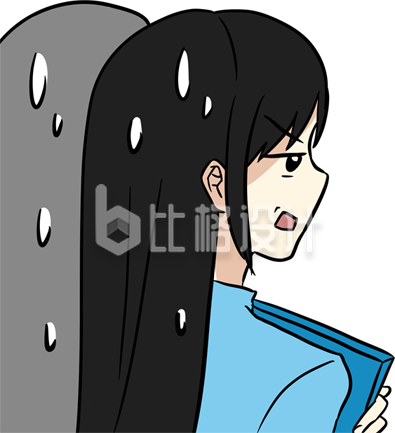 无语的小姐姐手绘