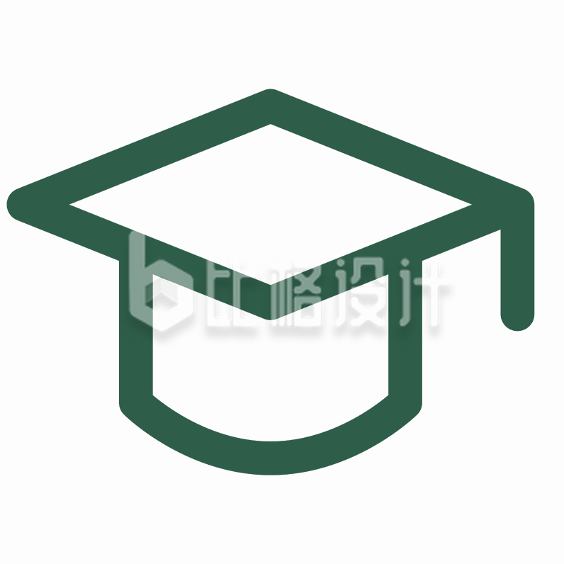 经典学士帽图标 代表校园教育的象征