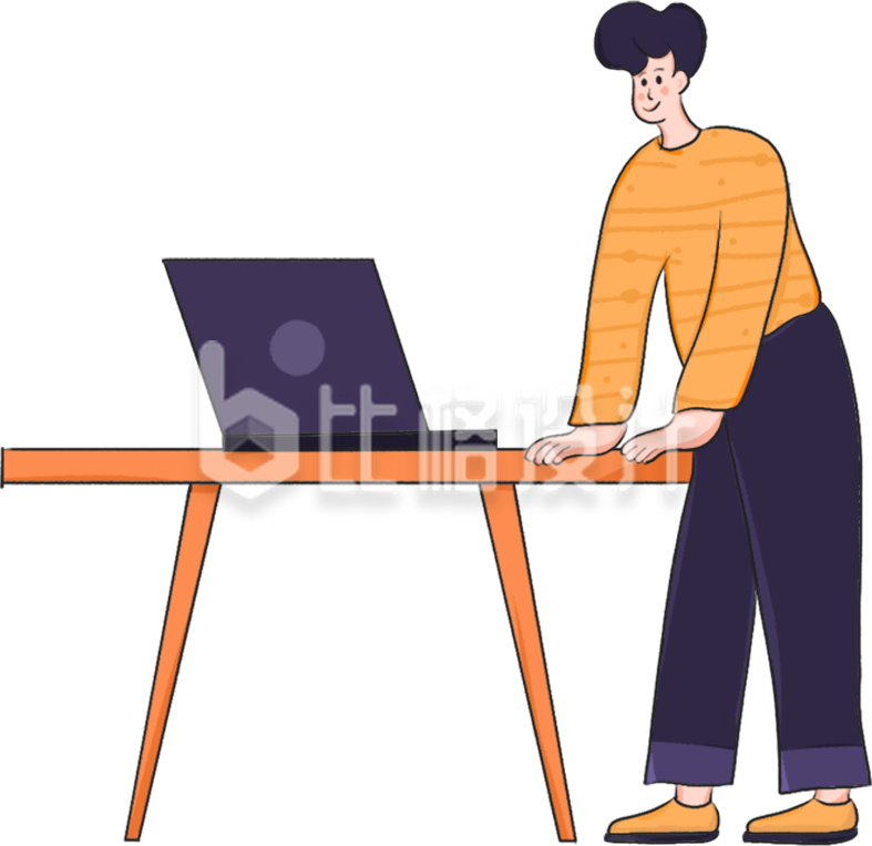 趣味小哥哥手绘插画