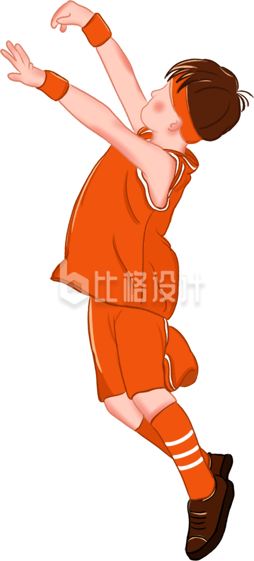 运动的小男孩手绘插画