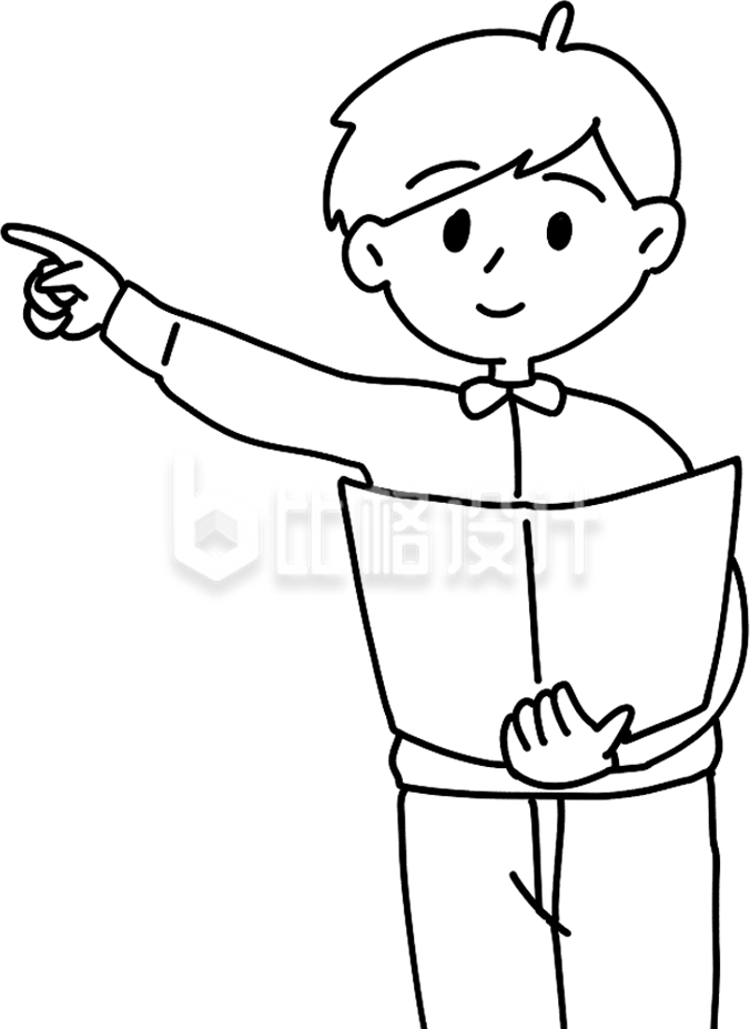 小男孩手绘插画