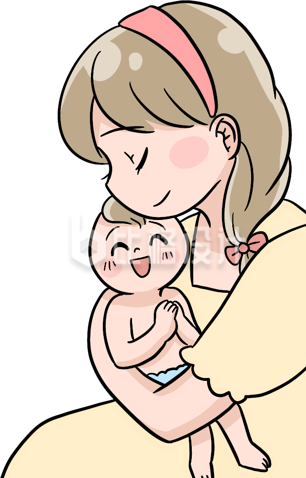 妈妈和宝宝手绘插画