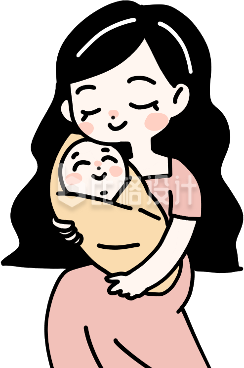 可爱趣味妈妈和宝宝手绘