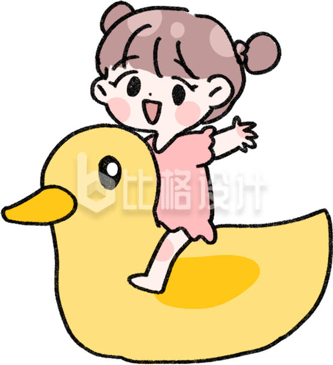 可爱的小朋友小鸭手绘