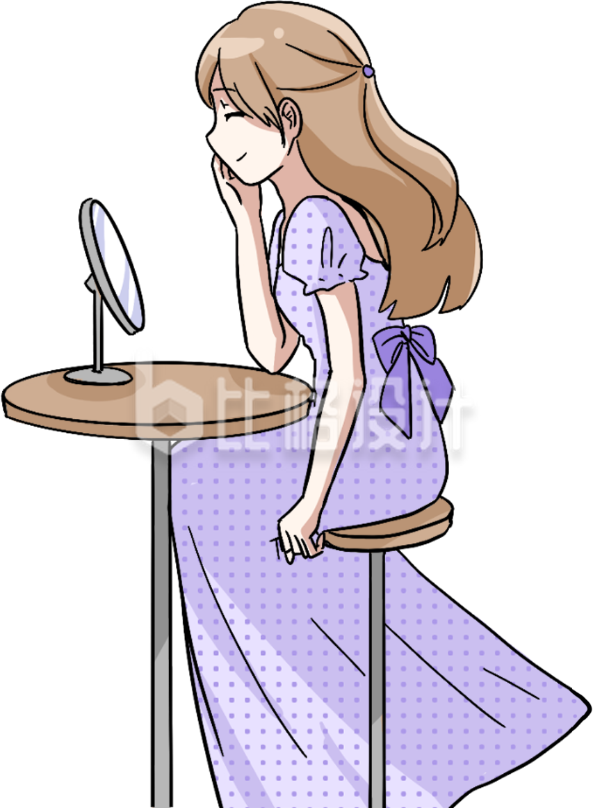 漂漂亮亮的小女孩手绘