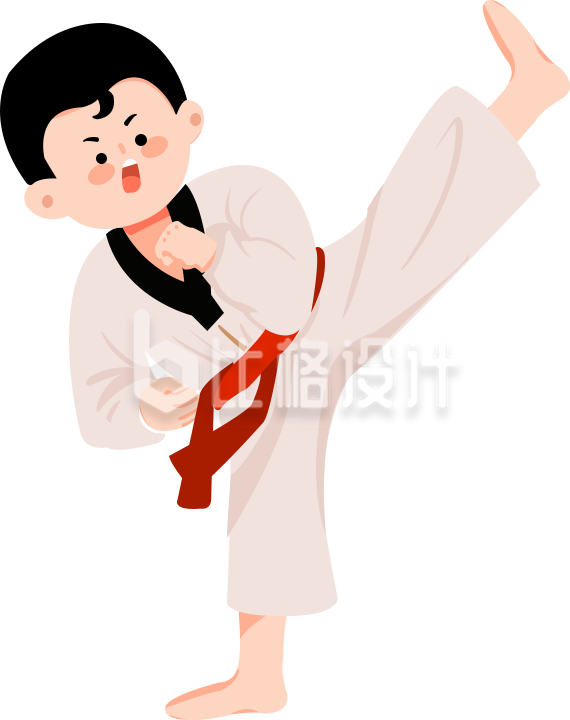 跆拳道手绘插画
