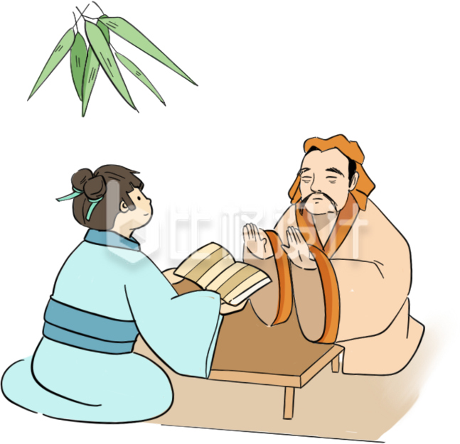 老师学生手绘插画