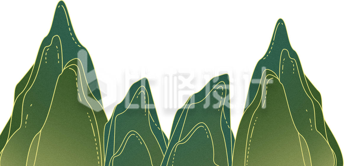 高山手绘插画